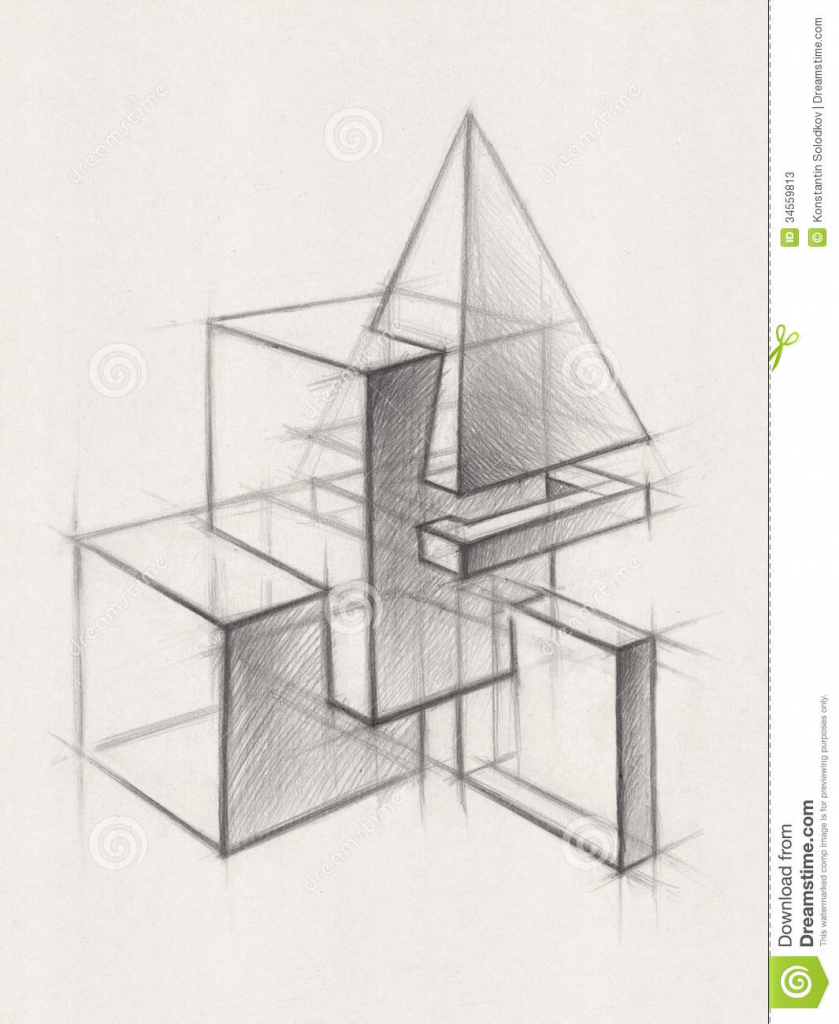 D Geometric Drawing At Paintingvalley Explore Collection Of D