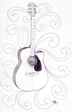 Acoustic Guitar Drawing At Paintingvalley Explore Collection Of