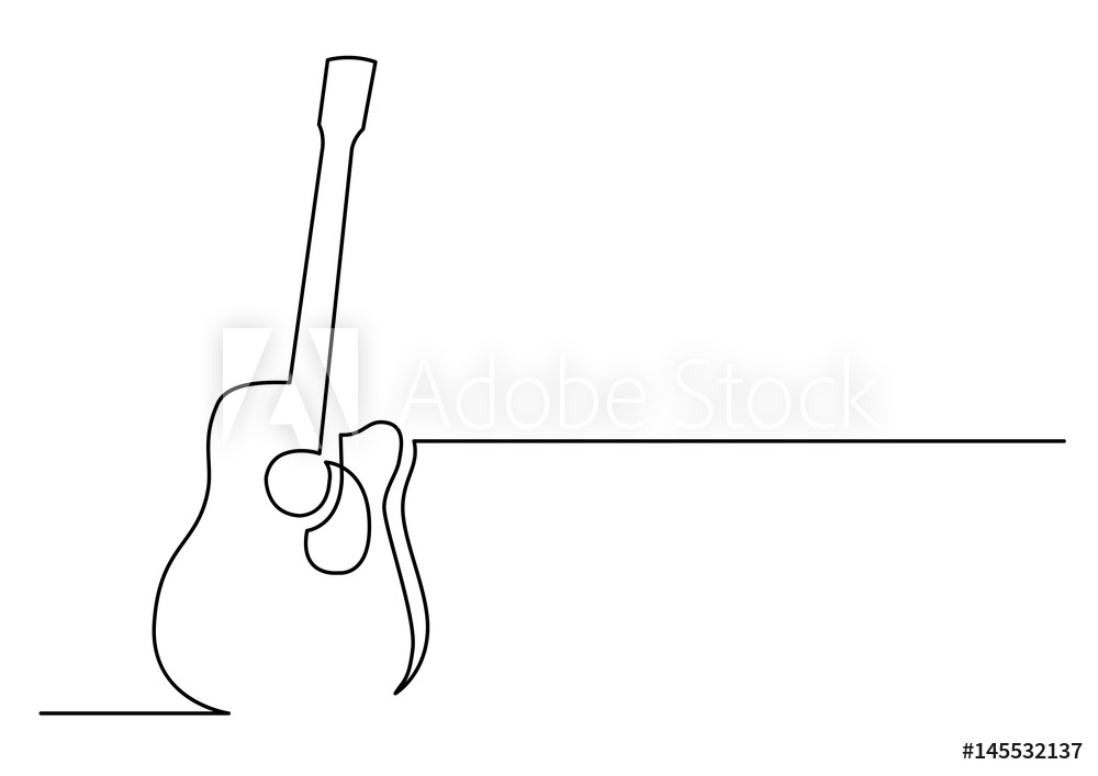 Acoustic Guitar Line Drawing At Paintingvalley Explore Collection