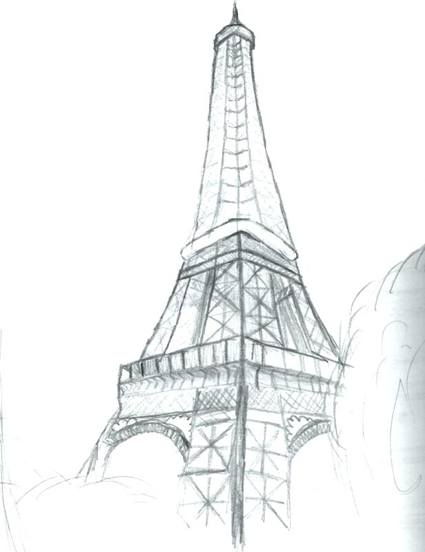 Eiffel Tower Drawing Step By Step At Paintingvalley Explore