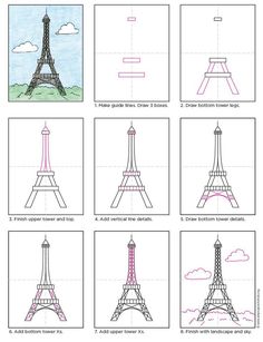 Eiffel Tower Drawing Steps At Paintingvalley Explore Collection