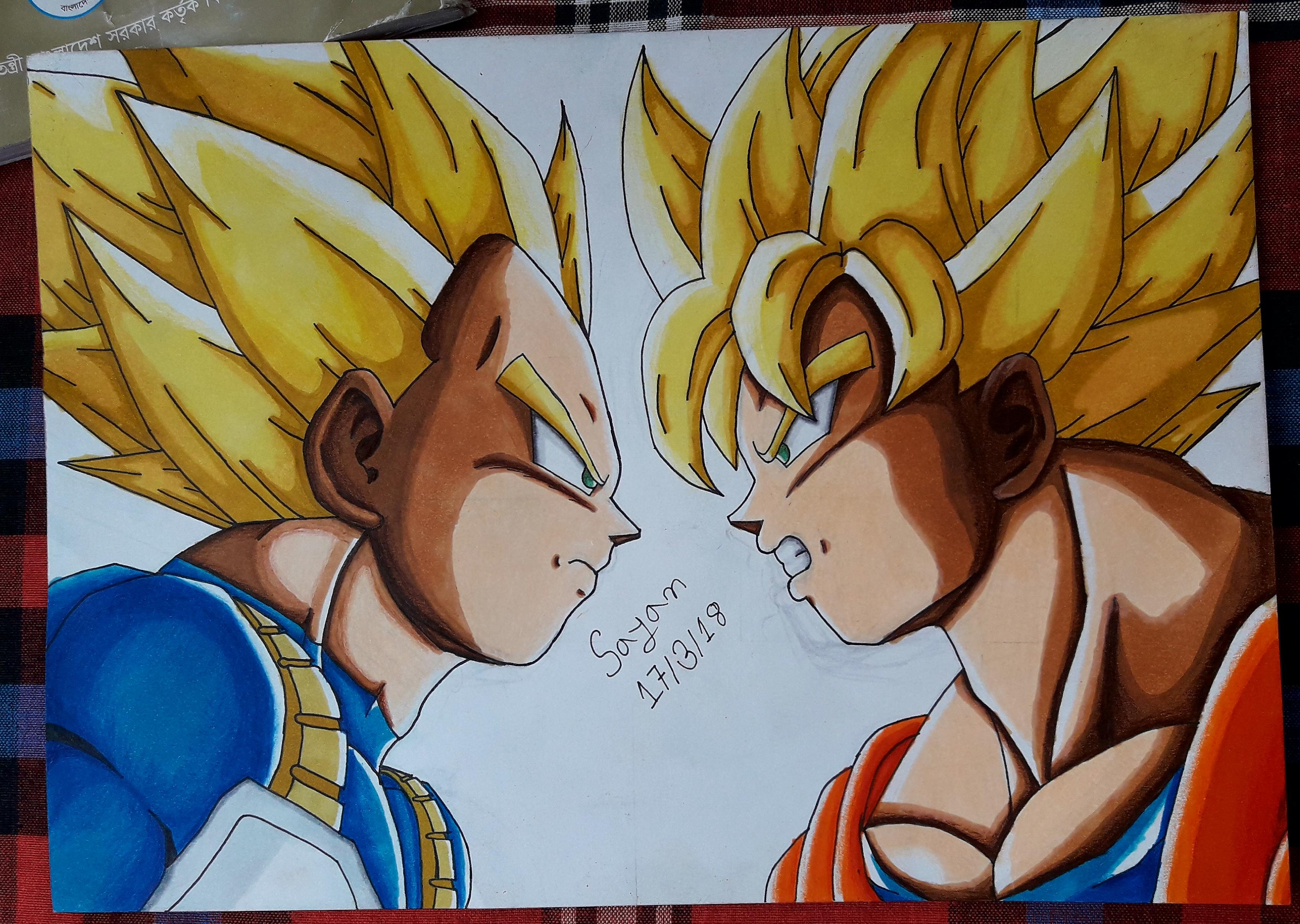 Goku And Vegeta Drawing At Paintingvalley Explore Collection Of