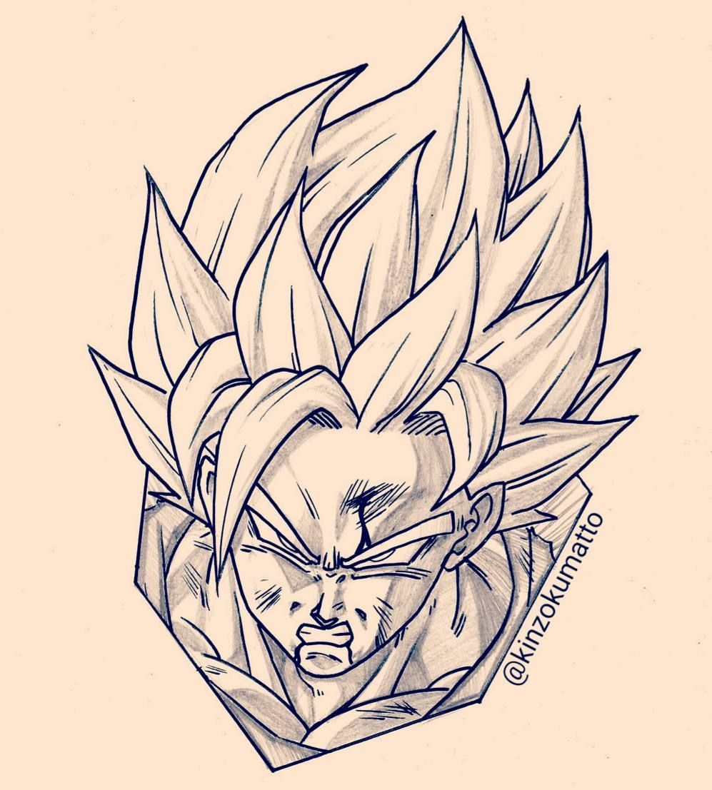 Goku Ssj2 Drawing At PaintingValley Explore Collection Of Goku