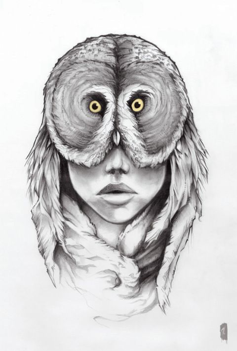 human animal hybrid drawing