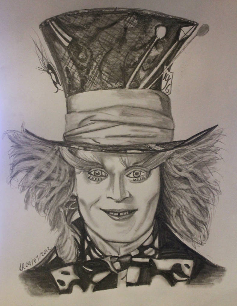 Johnny Depp Mad Hatter Drawing At Paintingvalley Explore