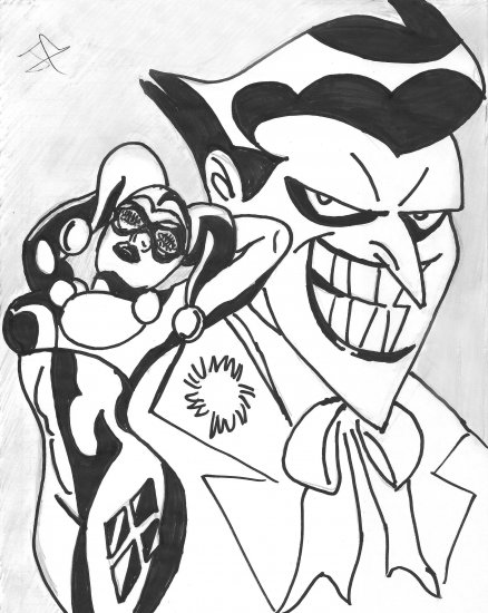 Joker And Harley Quinn Drawing At Paintingvalley Explore