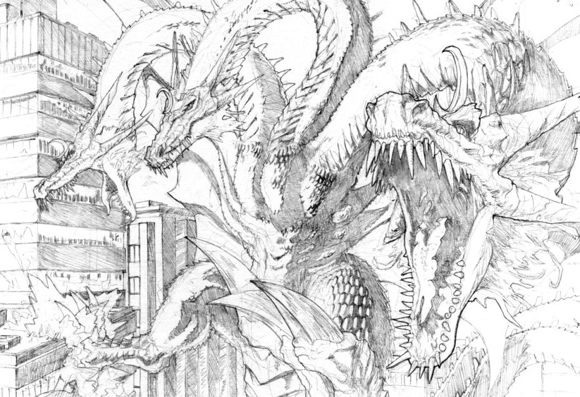 King Adora From Godzilla Drawing King Ghidorah Monsterverse Villains