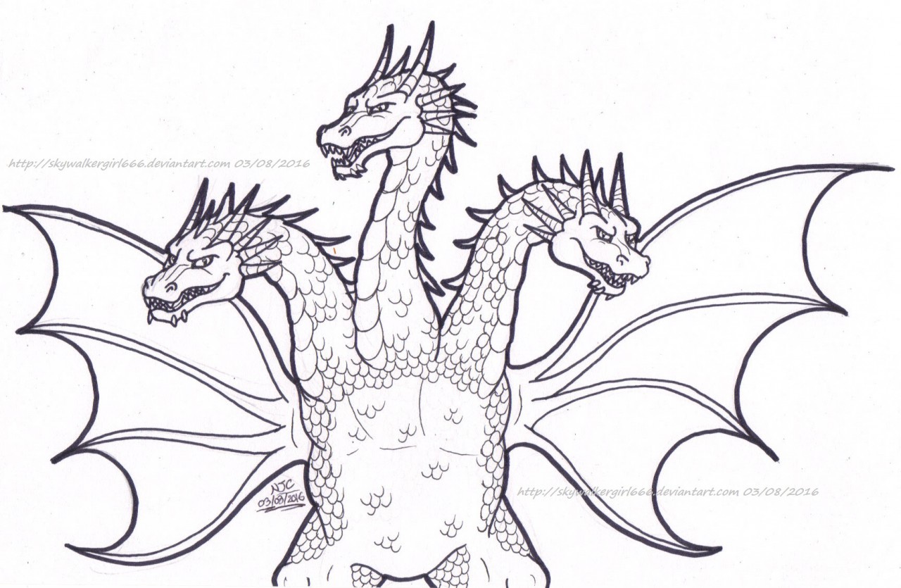 King Ghidorah Coloring Pages To Print Coloring Pages