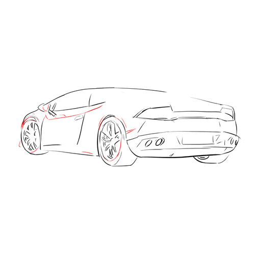 Lamborghini Drawing Outline