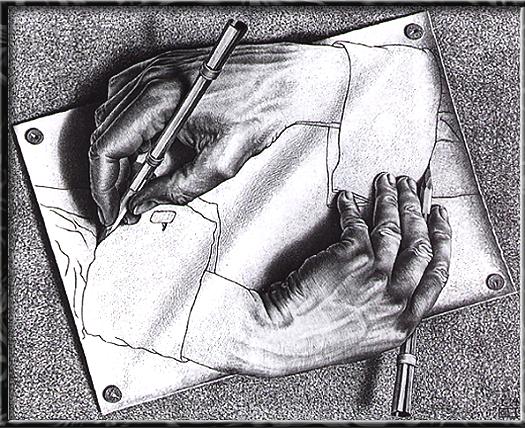 Mc Escher Hands Drawing Each Other At Paintingvalley Explore