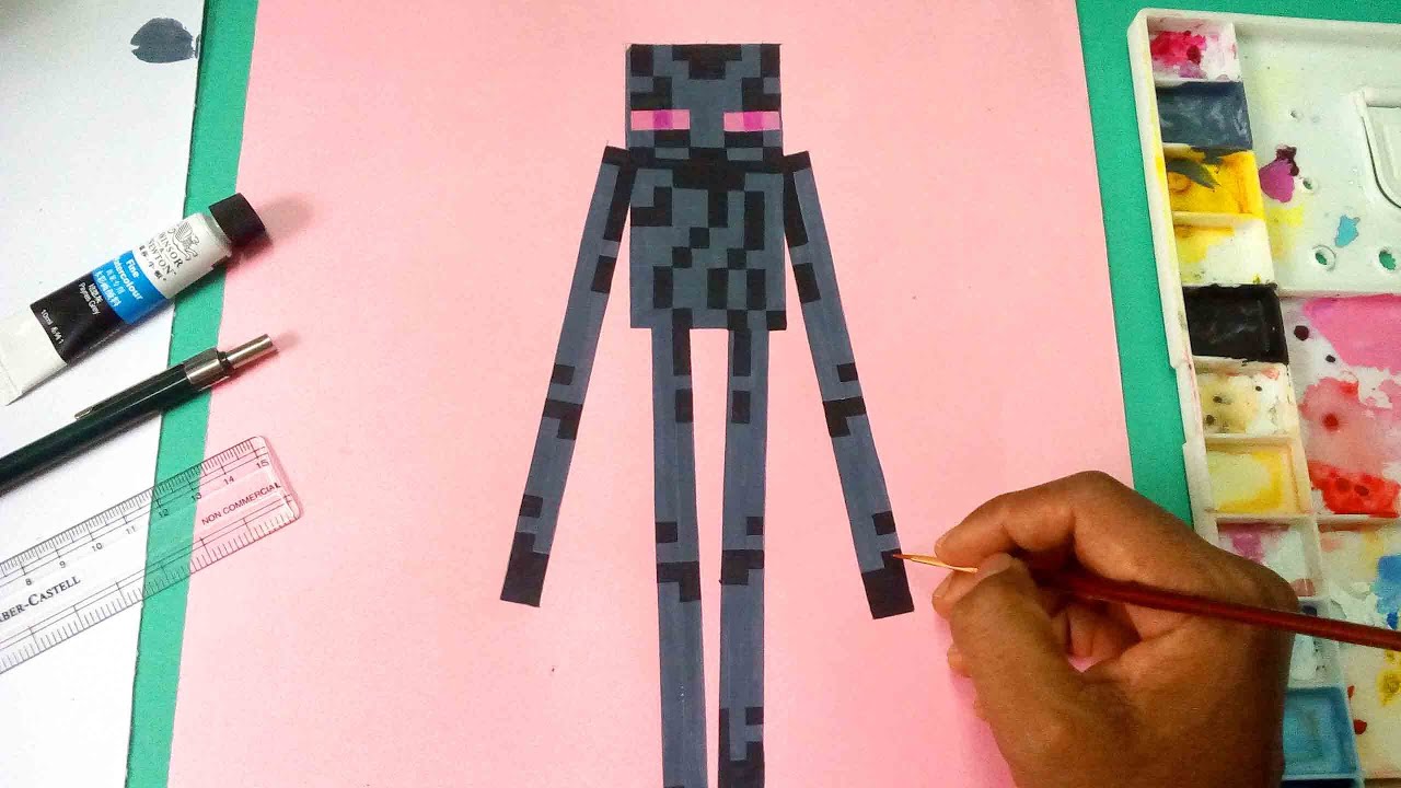 Minecraft Enderman Drawing At Paintingvalley Explore Collection