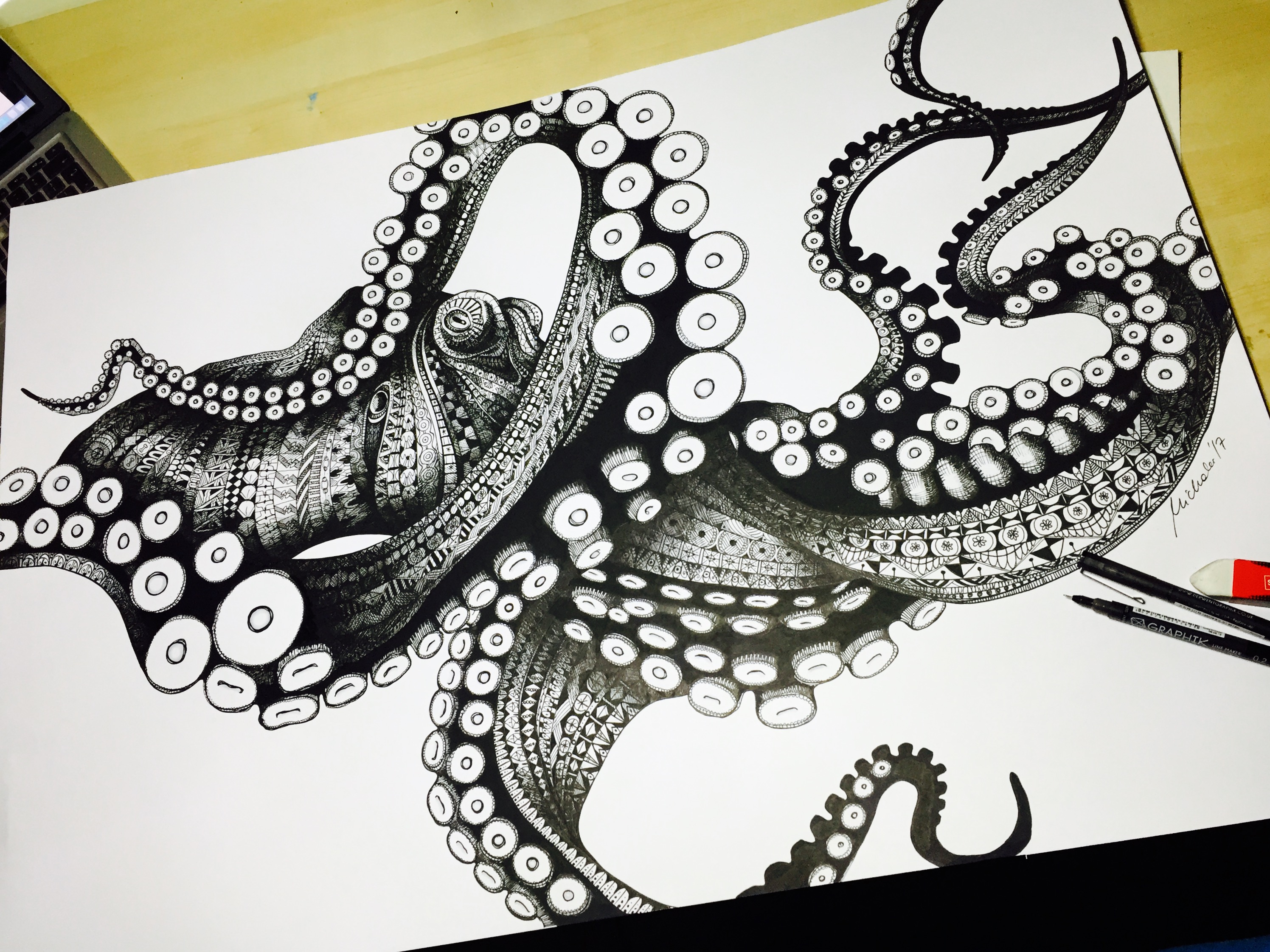 Octopus Ink Drawing At PaintingValley Explore Collection Of