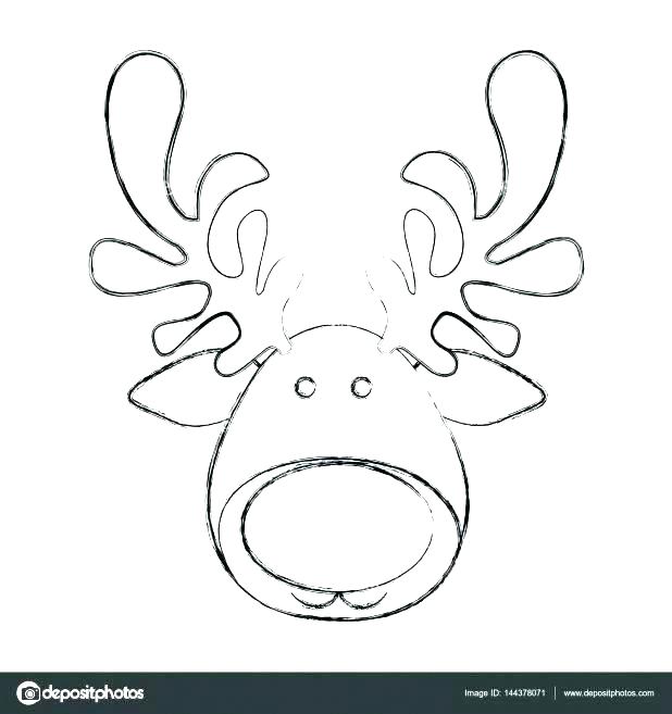 Reindeer Drawing Template At Paintingvalley Explore Collection Of