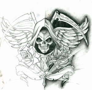 Santa Muerte Tattoo Drawing At Paintingvalley Explore Collection