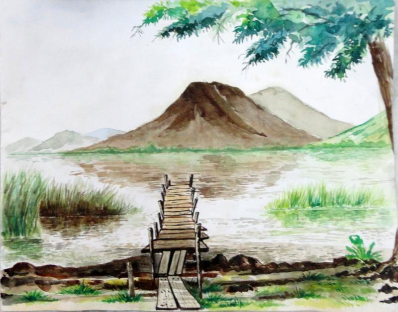 Landscape Drawing With Watercolor At Paintingvalley Explore