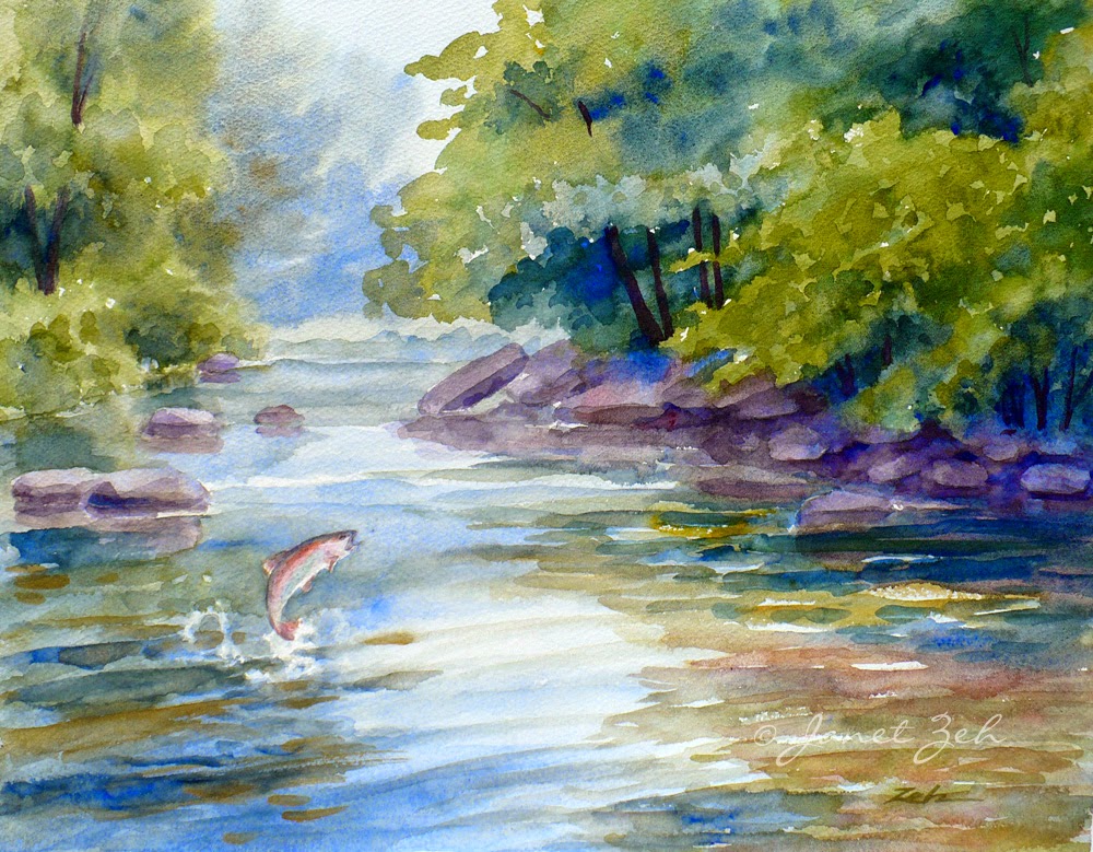 River Watercolor Painting At PaintingValley Explore Collection Of