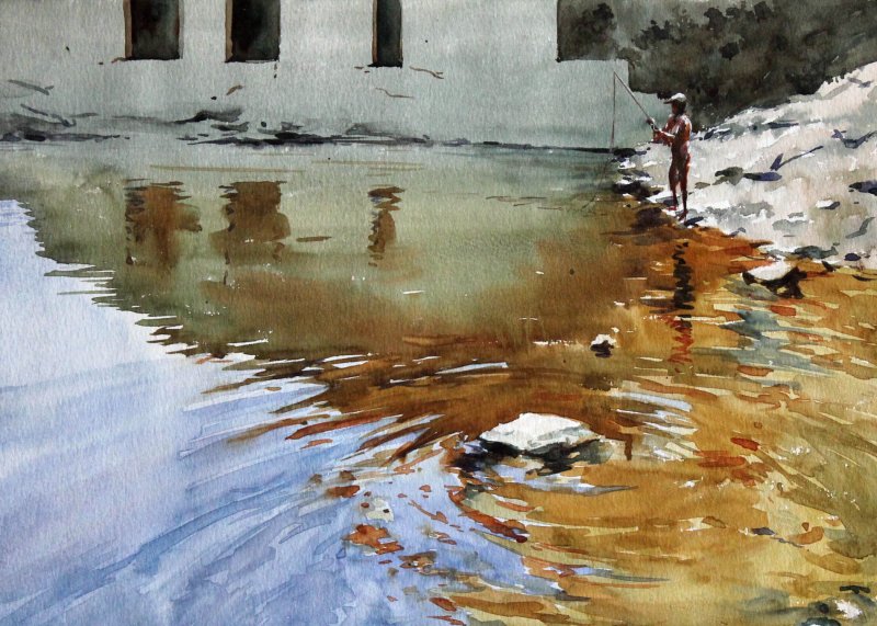 River Watercolor Painting At Paintingvalley Explore Collection Of