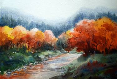 River Watercolor Painting At Paintingvalley Explore Collection Of