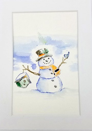 Snowman Watercolor Painting At PaintingValley Explore Collection