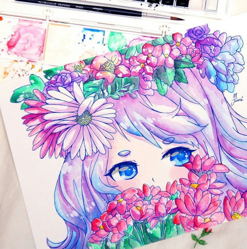 Watercolor Anime Art At PaintingValley Explore Collection Of