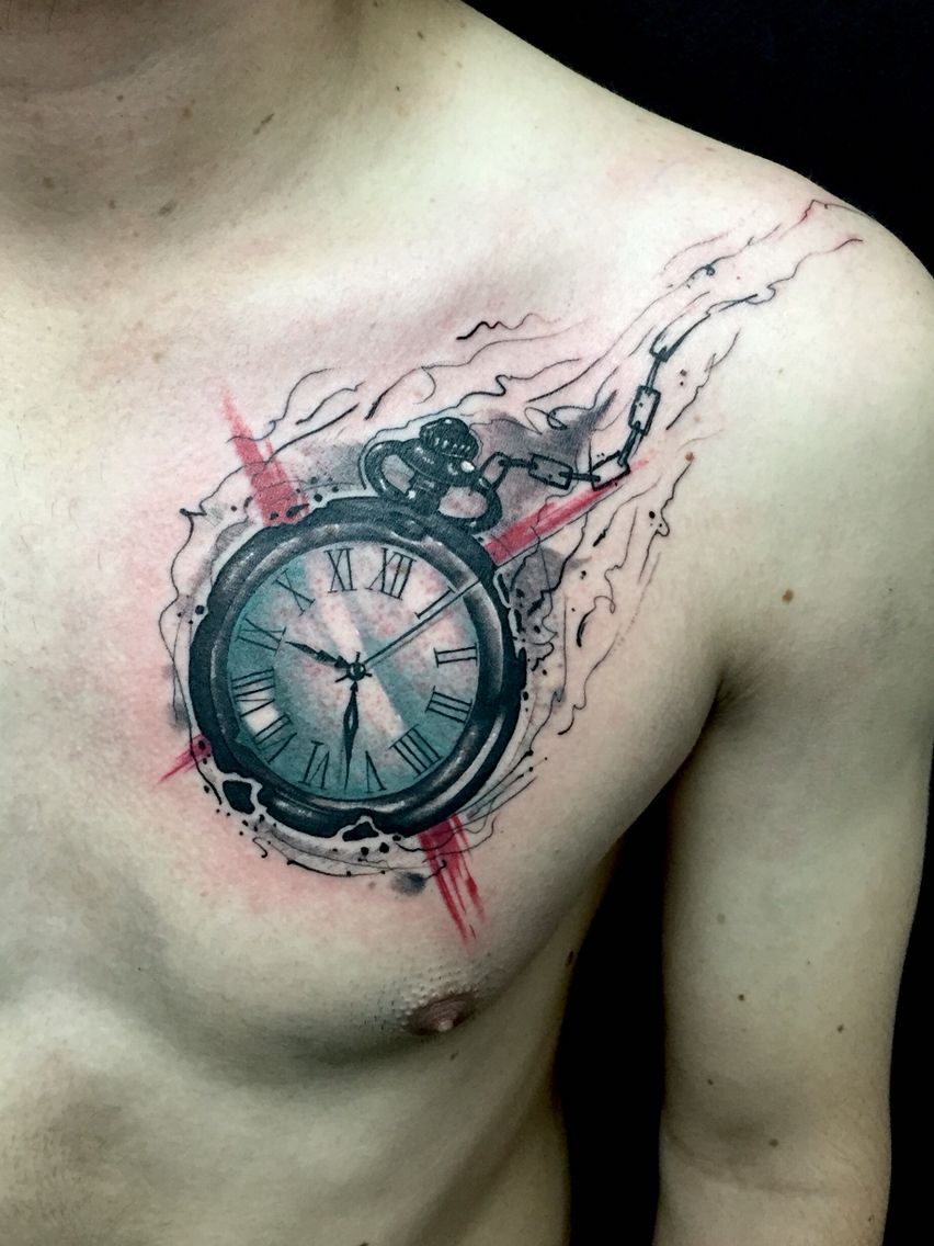 Watercolor Clock Tattoo At Paintingvalley Explore Collection Of