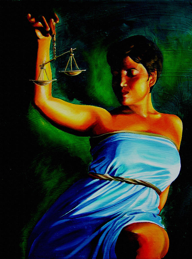 Blind Lady Justice Painting At Paintingvalley Explore Collection