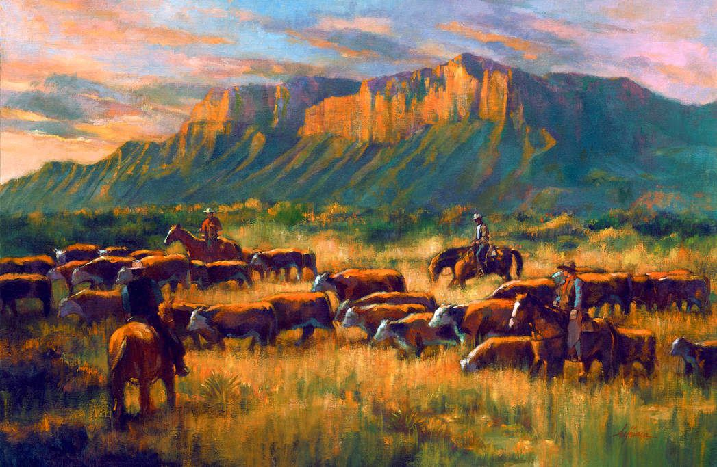 Cattle Drive Painting At PaintingValley Explore Collection Of