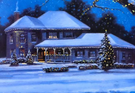 Christmas Scene Painting At PaintingValley Explore Collection Of