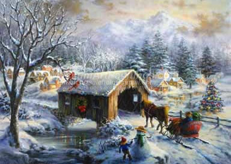 Christmas Scene Painting At Paintingvalley Explore Collection Of