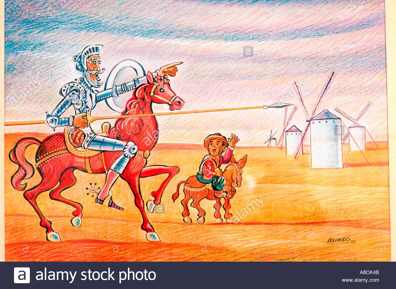 Don Quixote And Sancho Panza Painting At Paintingvalley Explore