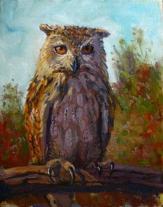 Great Horned Owl Painting At Paintingvalley Explore Collection Of