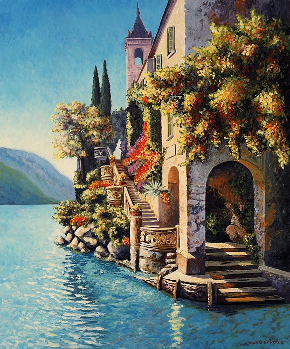 Lake Como Painting At Paintingvalley Explore Collection Of Lake