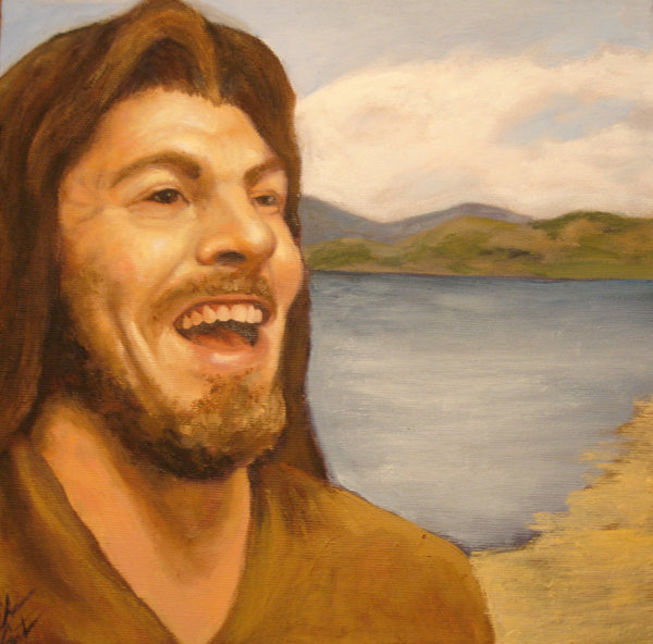 Laughing Jesus Painting At Paintingvalley Explore Collection Of