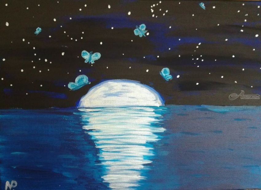 Easy Moon Painting At PaintingValley Explore Collection Of Easy