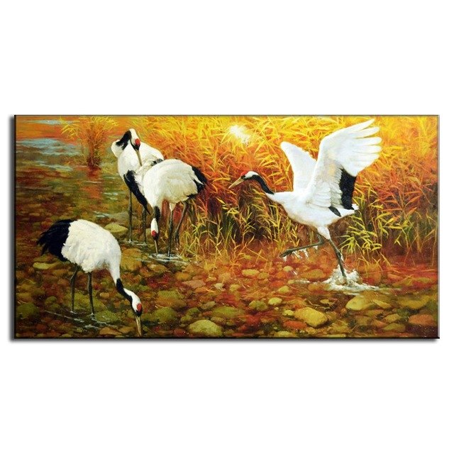 Red Crowned Crane Painting At Paintingvalley Explore Collection