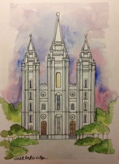 Salt Lake City Temple Painting At Paintingvalley Explore