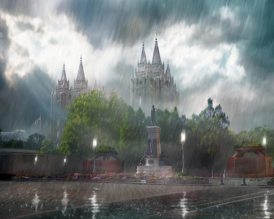 Salt Lake Temple Painting At Paintingvalley Explore Collection Of