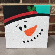 Snowman Canvas Painting At Paintingvalley Explore Collection Of