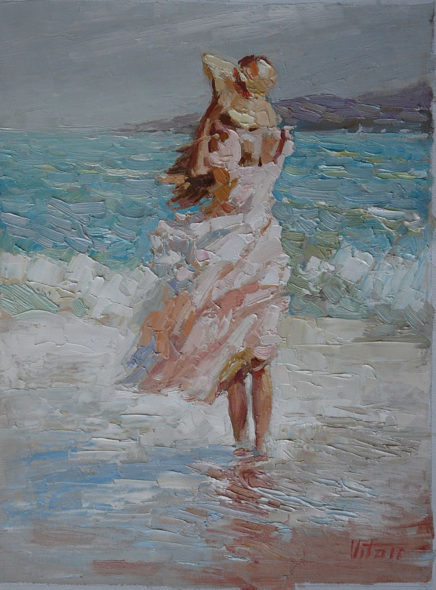 Girl In The Sea Painting