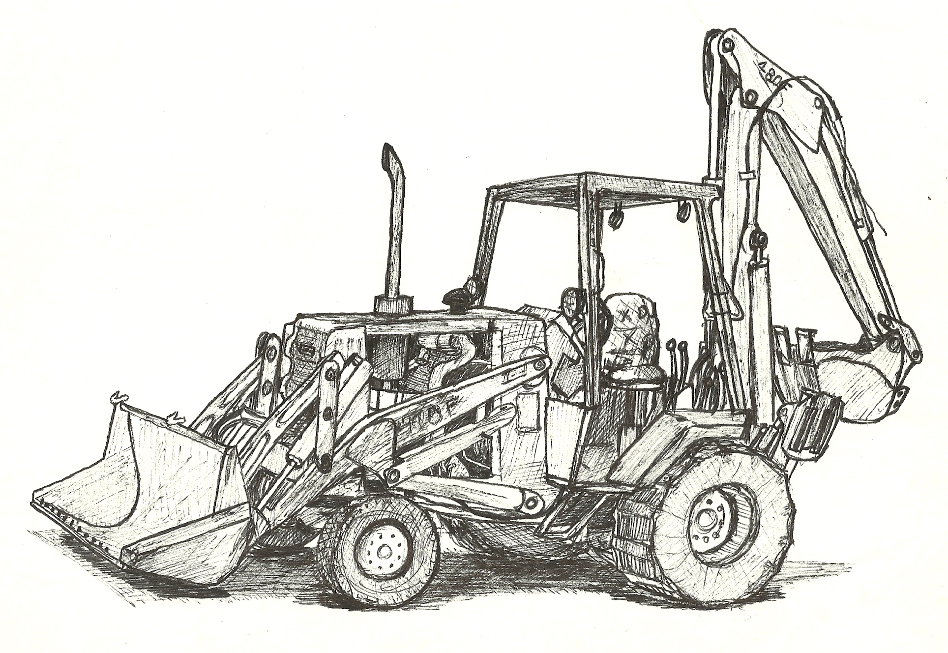 Backhoe Sketch At PaintingValley Explore Collection Of Backhoe Sketch