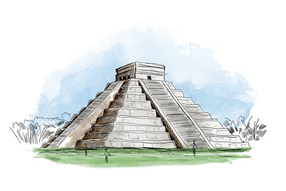 Chichen Itza Sketch At Paintingvalley Explore Collection Of