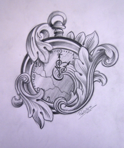 Clock Sketch Tattoo At Paintingvalley Explore Collection Of Clock