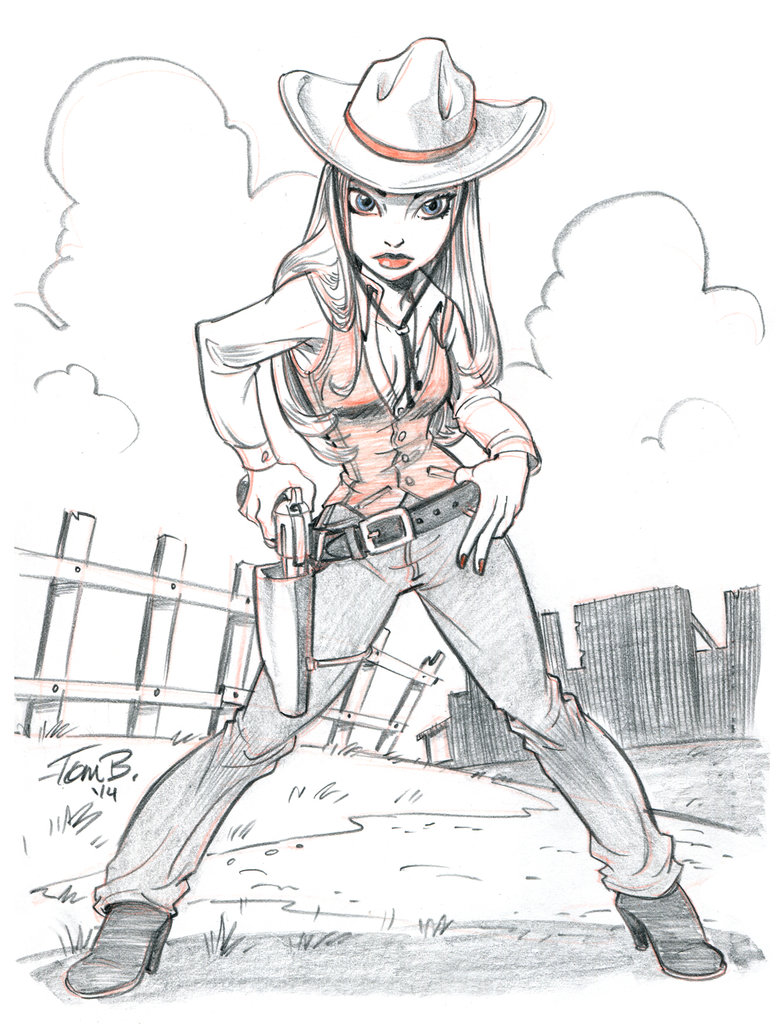 Cowgirl Sketch At Paintingvalley Explore Collection Of Cowgirl Sketch