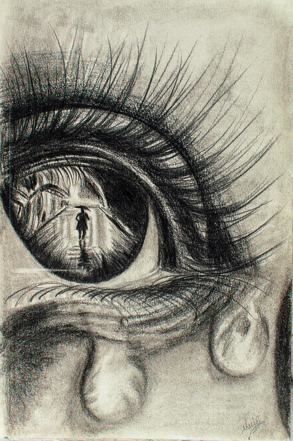 Eyes With Tears Sketch At Paintingvalley Explore Collection Of