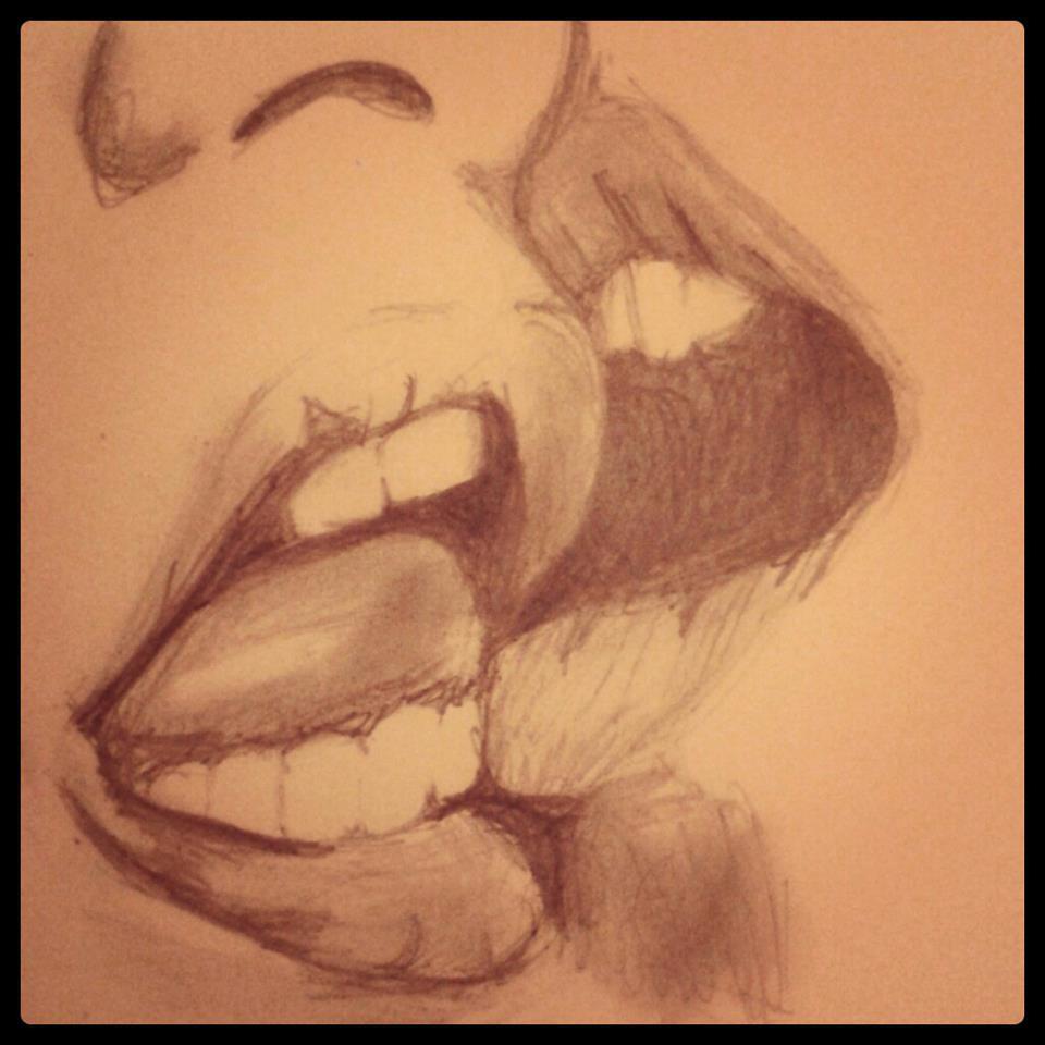 Kissing Lips Sketch At PaintingValley Explore Collection Of