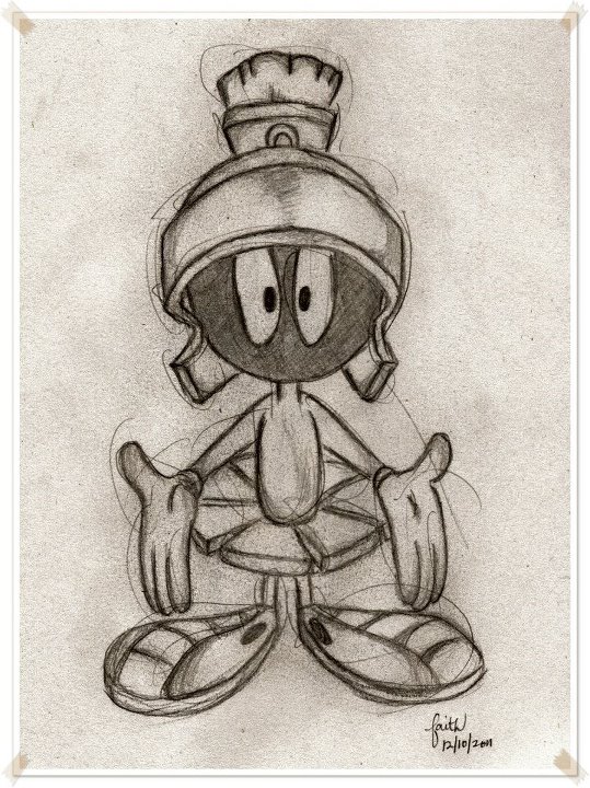 Marvin The Martian Sketch At PaintingValley Explore Collection Of