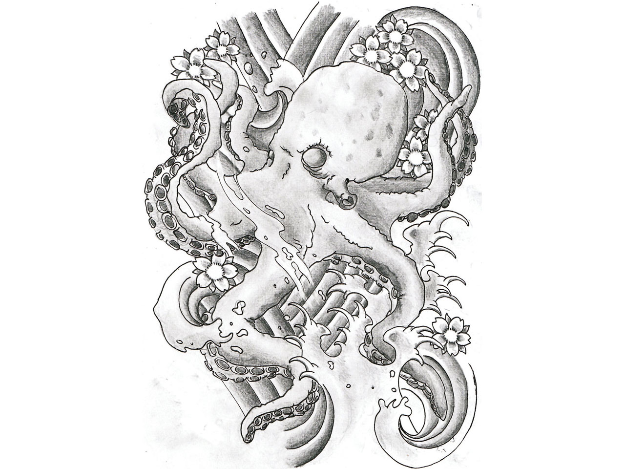 Octopus Tattoo Sketch At Paintingvalley Explore Collection Of