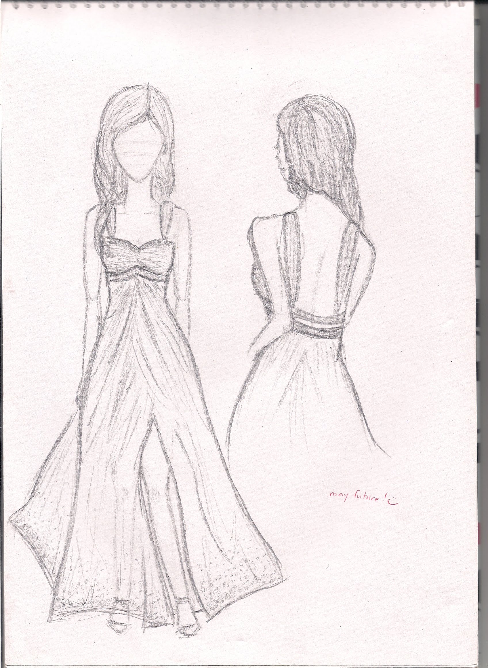 Prom Dress Sketches At Paintingvalley Explore Collection Of Prom