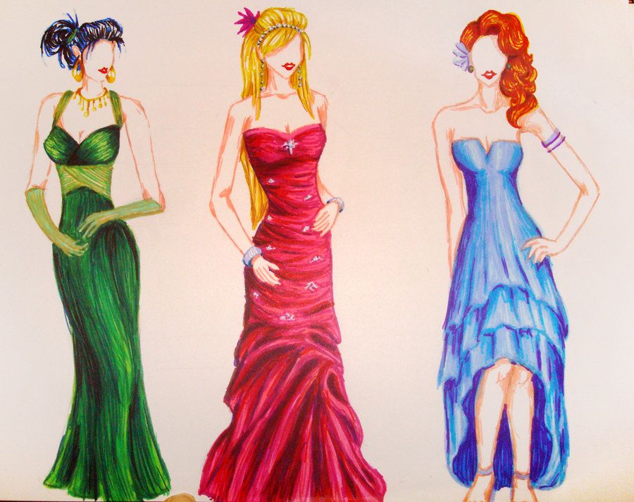 Prom Dress Sketches At Paintingvalley Explore Collection Of Prom