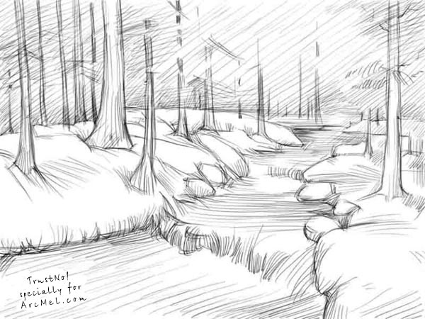 River Sketch At PaintingValley Explore Collection Of River Sketch